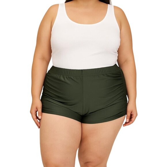 Universal Standard Women's Green Elastic Waist Swim Shorts Size 2X NWT - Picture 1 of 12